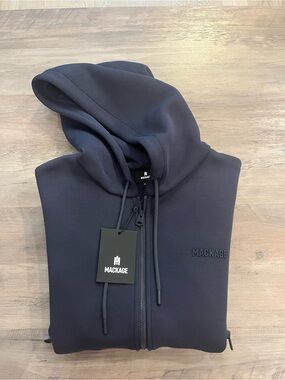 Mackage Men’s Navy Full-Zip Hooded Sweatshirt